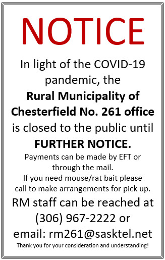 RM Office Closed until Further Notice