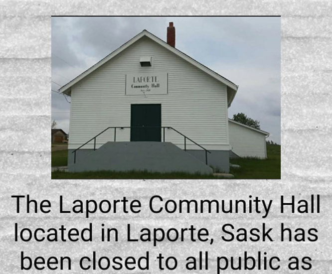 Laporte Community Hall Temporarily Closed