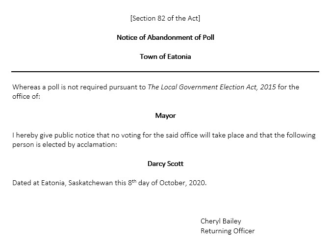 Abandonment of Poll for Mayor