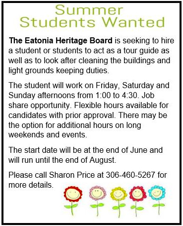 Summer Student – Eatonia Heritage Board