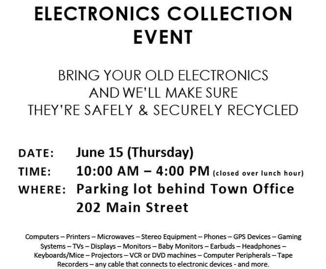 Electronic Collection Event – June 15th