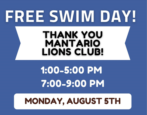 Free Swim – August 5th, 2024
