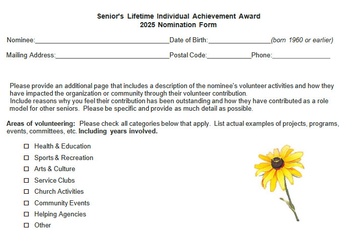 Senior’s Lifetime Individual Achievement Award