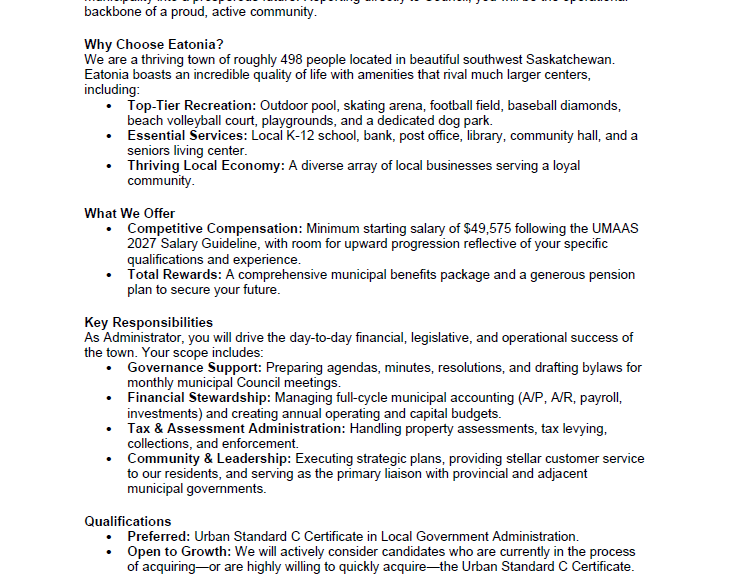 Job Posting- Administrator